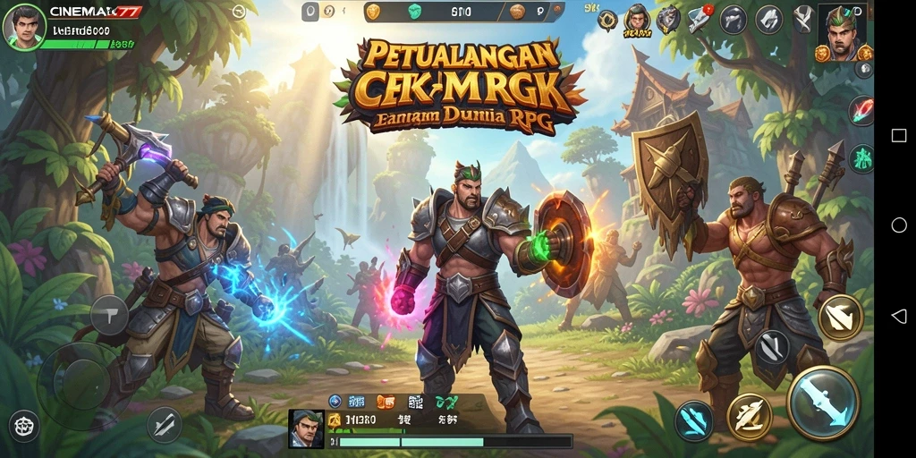 Tampilan gameplay epik dari petualangan RPG di CINEMA77.