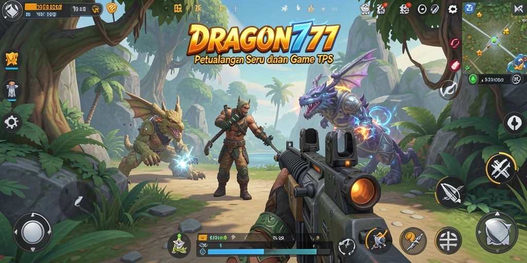 Tangkapan layar DRAGON777 menampilkan aksi peperangan yang mendebarkan dalam mode TPS.