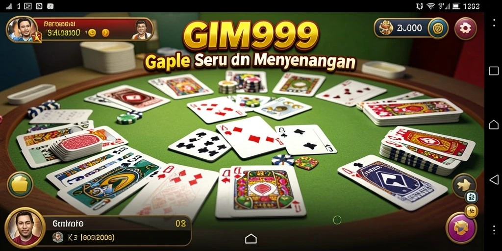 Screenshot gameplay GIM999 yang menampilkan suasana permainan Gaple.
