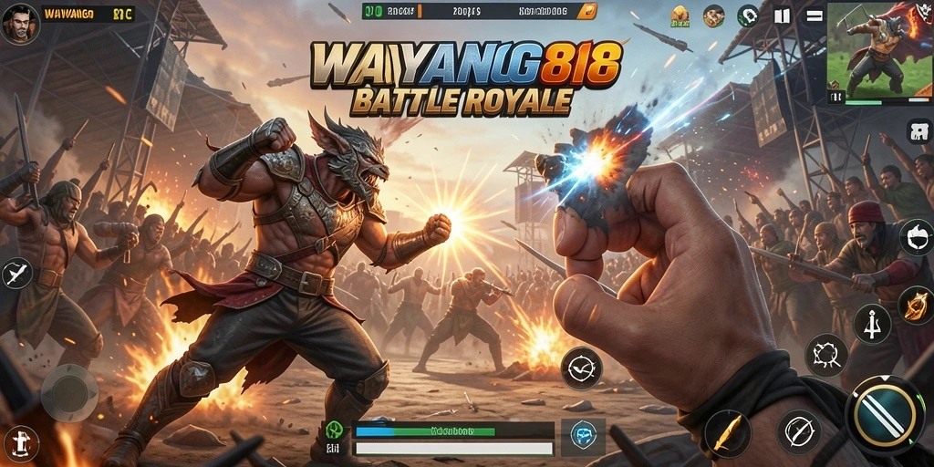 Tampilan gameplay seru dari WAYANG88 dalam pertarungan Battle Royale.